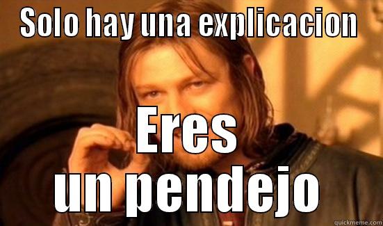 SOLO HAY UNA EXPLICACION ERES UN PENDEJO Boromir