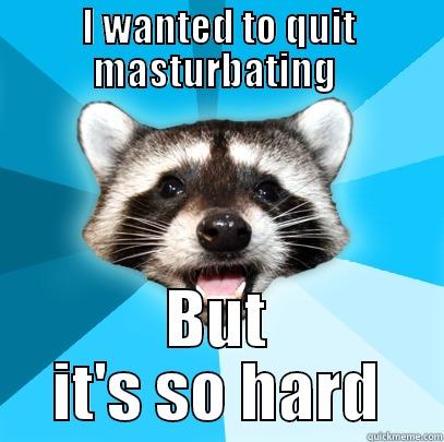 I WANTED TO QUIT MASTURBATING  BUT IT'S SO HARD Lame Pun Coon