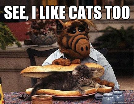 see, i like cats too   Alf Cat Killer