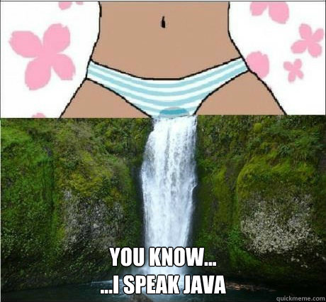  You know...
...I speak Java -  You know...
...I speak Java  wet panties
