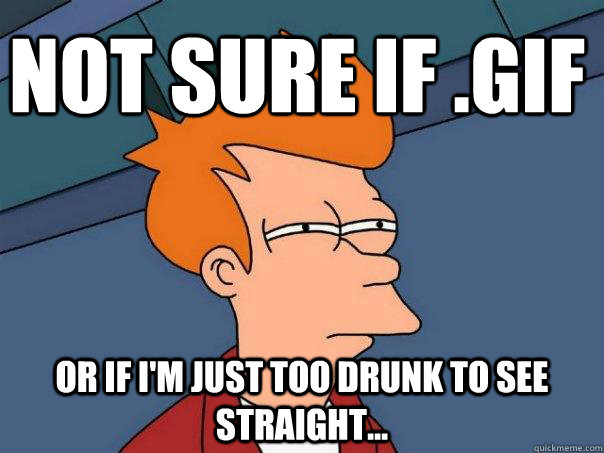 Not sure if .GIF Or if i'm just too drunk to see straight...  Futurama Fry
