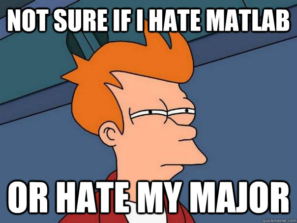 Not sure if I hate Matlab Or hate my major - Not sure if I hate Matlab Or hate my major  Futurama Fry