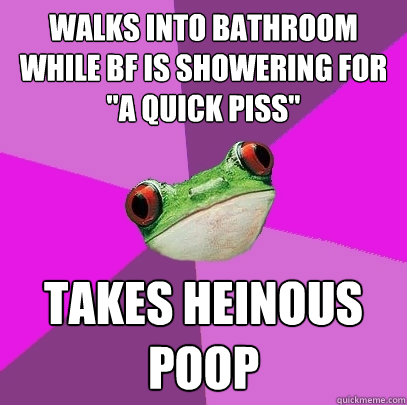 Walks into bathroom while bf is showering for 
