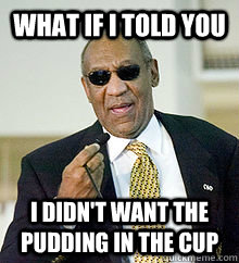 what if i told you i didn't want the pudding in the cup  