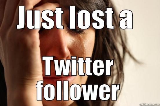 JUST LOST A  TWITTER FOLLOWER First World Problems