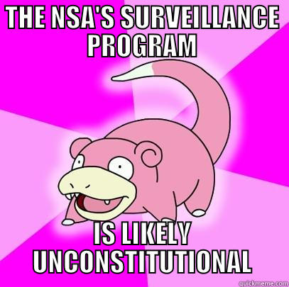 THE NSA'S SURVEILLANCE PROGRAM IS LIKELY UNCONSTITUTIONAL Slowpoke