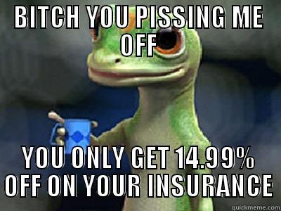 ANGRY GECKO2 - BITCH YOU PISSING ME OFF YOU ONLY GET 14.99% OFF ON YOUR INSURANCE Misc