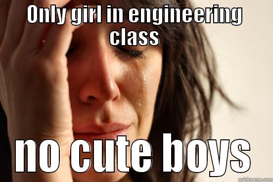 ONLY GIRL IN ENGINEERING CLASS NO CUTE BOYS First World Problems