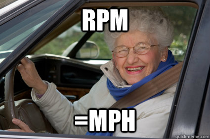 Rpm =mph - Rpm =mph  Bad Driver Betty