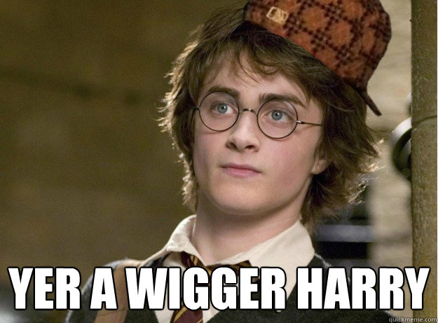   Yer a wigger harry  