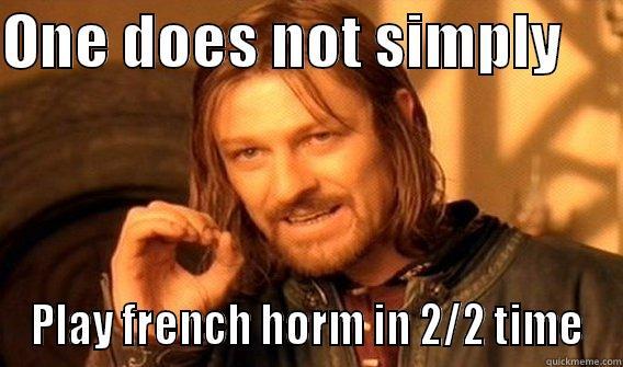 ONE DOES NOT SIMPLY      PLAY FRENCH HORM IN 2/2 TIME One Does Not Simply