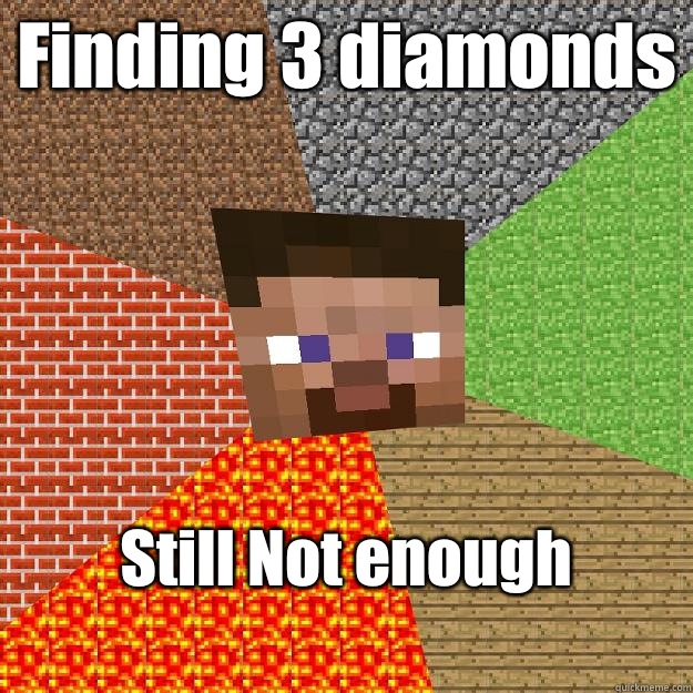Finding 3 diamonds Still Not enough
  Minecraft