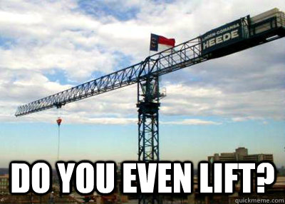  Do you even lift?  Crane lift