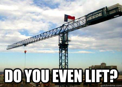  Do you even lift?  Crane lift