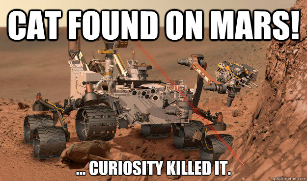 Cat Found on Mars! ... Curiosity killed it. - Cat Found on Mars! ... Curiosity killed it.  Unimpressed Curiosity