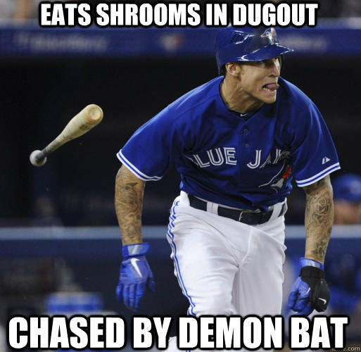 Eats Shrooms in Dugout Chased by demon bat - Eats Shrooms in Dugout Chased by demon bat  Drugs in Baseball