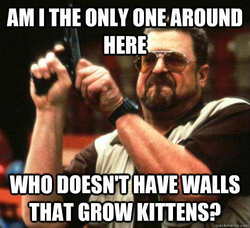 Am i the only one around here who doesn't have walls that grow kittens?  Am I The Only One Around Here