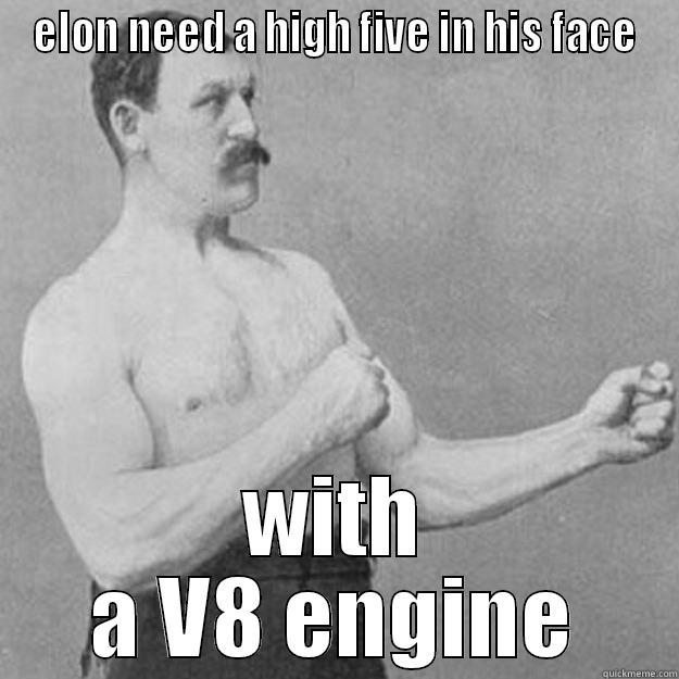 ELON NEED A HIGH FIVE IN HIS FACE WITH A V8 ENGINE overly manly man