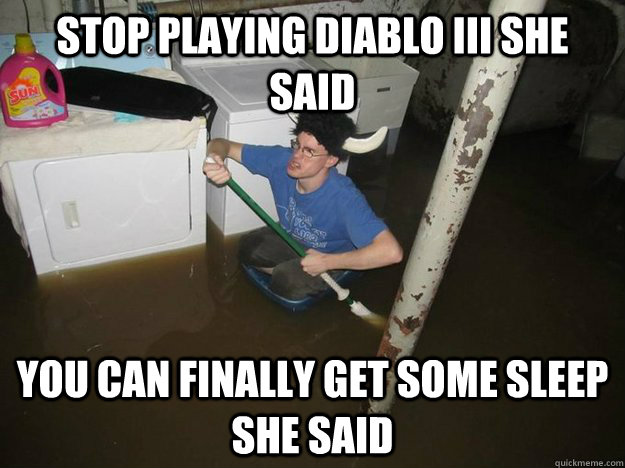 STOP PLAYING DIABLO III SHE SAID YOU CAN FINALLY GET SOME SLEEP SHE SAID  Laundry Room Viking