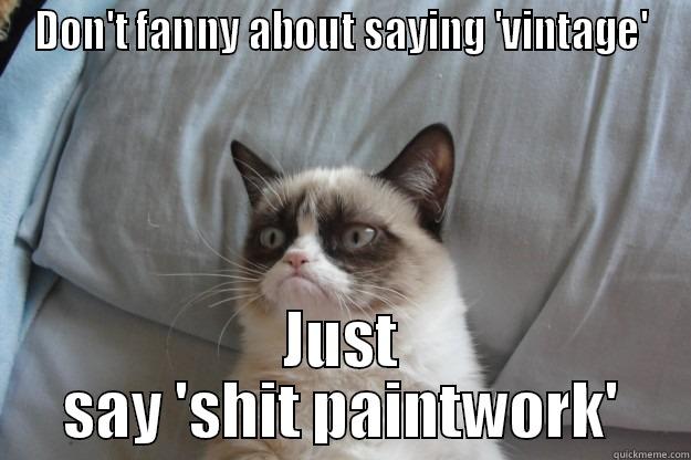 Vintage cat - DON'T FANNY ABOUT SAYING 'VINTAGE' JUST SAY 'SHIT PAINTWORK' Grumpy Cat