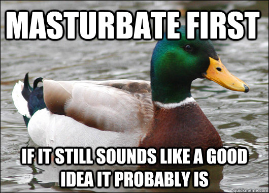 masturbate first if it still sounds like a good idea it probably is  Actual Advice Mallard