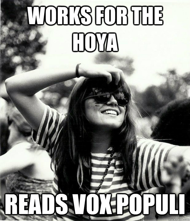 Works for the Hoya Reads Vox Populi  Georgetown Hipster