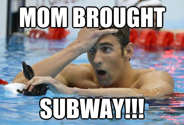 mom brought subway!!! - mom brought subway!!!  Michael Phelps