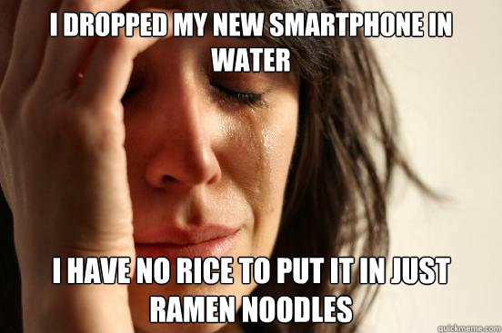 I Dropped My New Smartphone In Water  I Have No Rice To Put It In Just Ramen Noodles  First World Problems