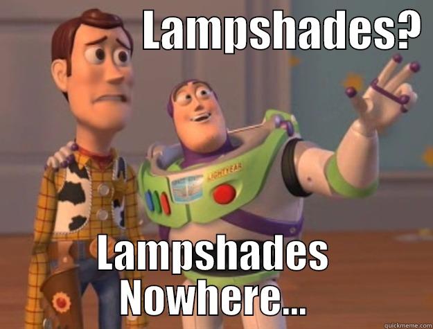                 LAMPSHADES?  LAMPSHADES NOWHERE... Toy Story