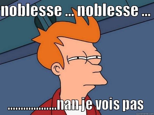 NOBLESSE ... NOBLESSE ...  ...................NAN JE VOIS PAS Futurama Fry