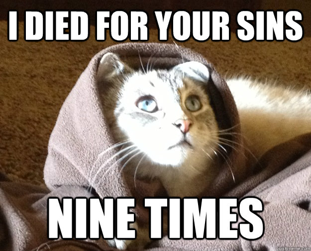 I died for your sins Nine times - I died for your sins Nine times  Kitty Jesus