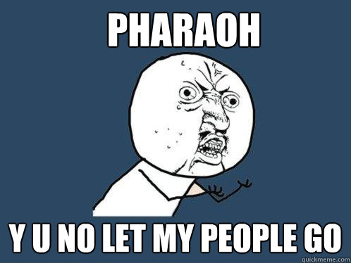 Pharaoh y u no let my people go  Y U No