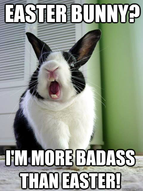 Easter Bunny? I'm more badass than easter!  
