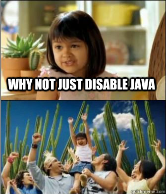 why not just disable java   Why not both