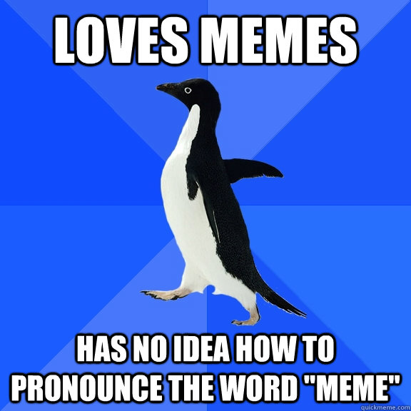 Loves Memes Has no idea how to pronounce the word 