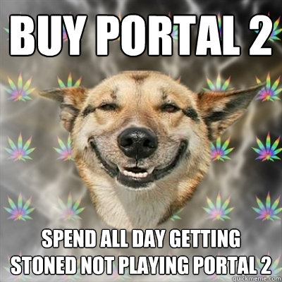 Buy Portal 2 Spend all day getting stoned NOT playing Portal 2  Stoner Dog