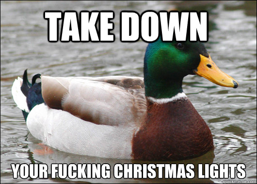 take down your fucking christmas lights  Actual Advice Mallard
