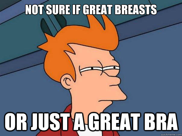 Not sure if great breasts Or just a great bra  Futurama Fry