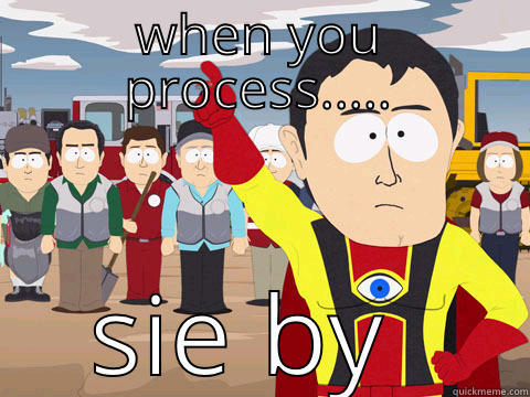 WHEN YOU PROCESS..... SIE BY SIDE Captain Hindsight