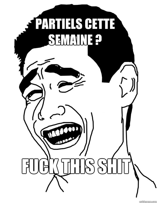 Partiels cette semaine ? FUCK THIS SHIT   Bitch please!