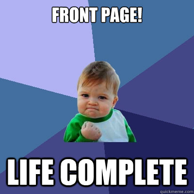 Front Page! Life complete  Success Kid