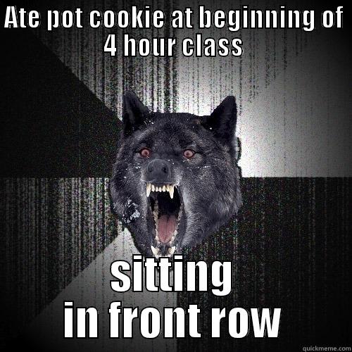 ATE POT COOKIE AT BEGINNING OF 4 HOUR CLASS SITTING IN FRONT ROW Insanity Wolf