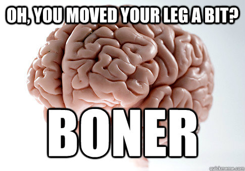 oh, you moved your leg a bit? boner  Scumbag Brain