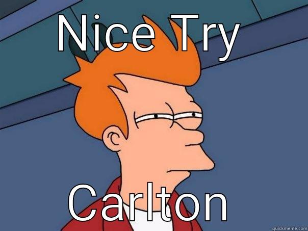 NICE TRY CARLTON Futurama Fry