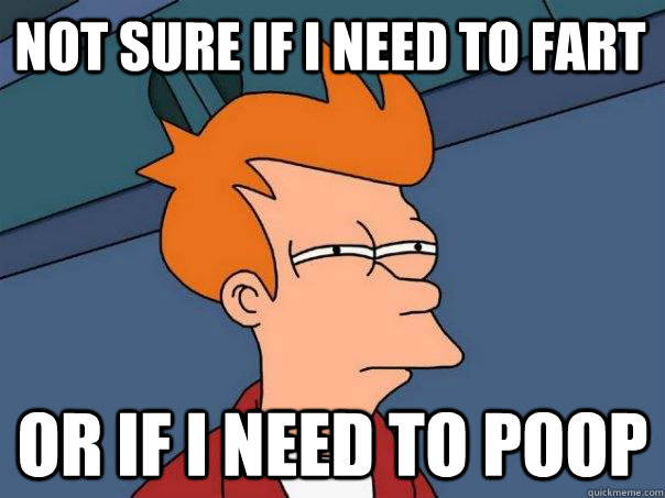 Not sure if I need to fart Or if I need to poop  Futurama Fry