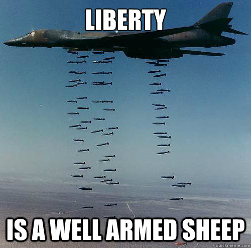 Liberty is a well armed sheep  