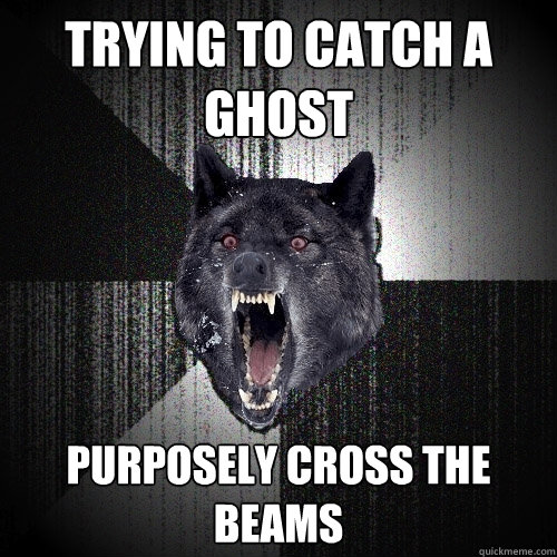 trying to catch a ghost purposely cross the beams  Insanity Wolf