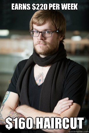 EARNS $220 PER WEEK $160 HAIRCUT - EARNS $220 PER WEEK $160 HAIRCUT  Hipster Barista