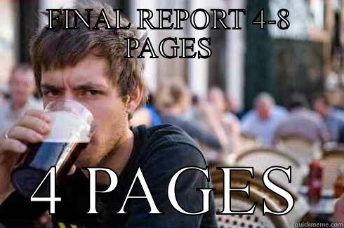 FINAL REPORT 4-8 PAGES 4 PAGES Lazy College Senior