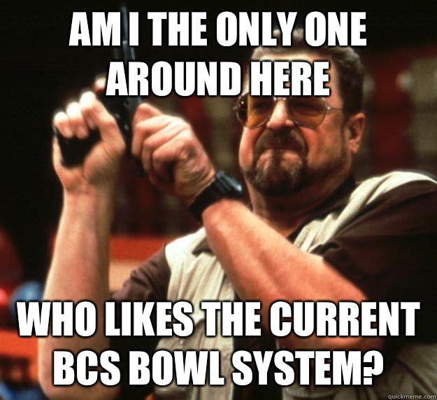 am I the only one around here who likes the current bcs bowl system?  Angry Walter